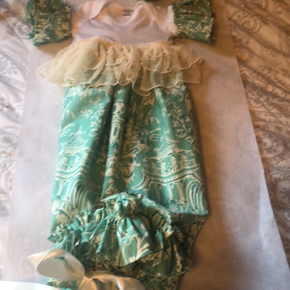 Baby gowns and ruffled girls outfits.handmade.